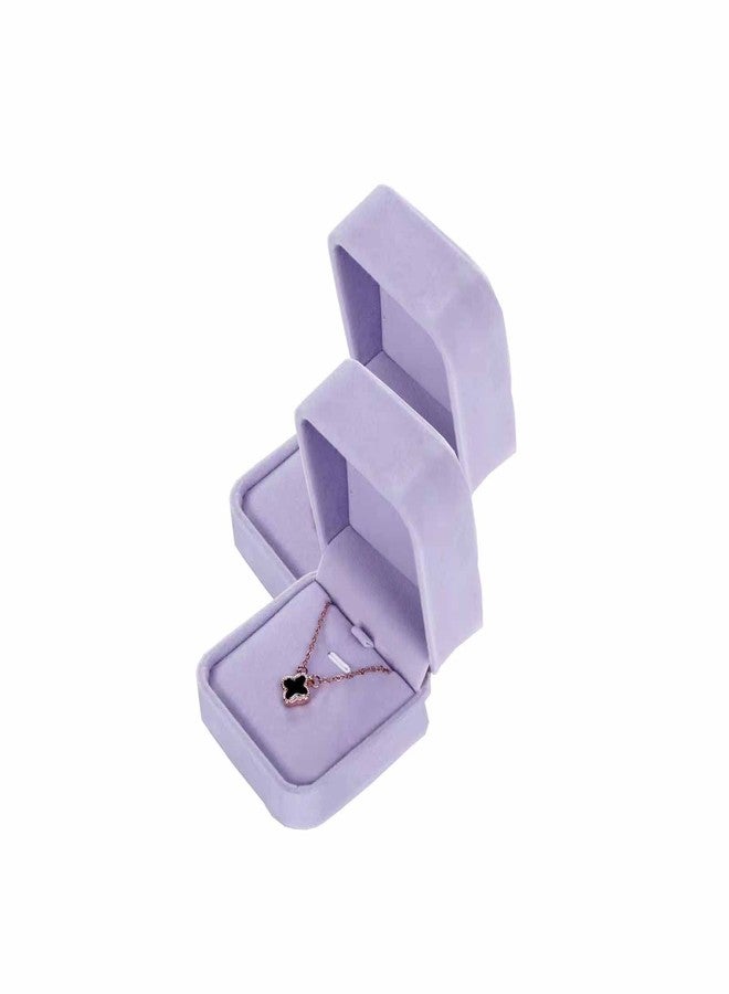 FAYADA 2 Pieces Velvet Pendant Necklace Case Classic Jewelry Gift Box for Wedding Christmas Thanksgiving Birthday Gift Displays Showcases Boxes (light Purple) - Image 1